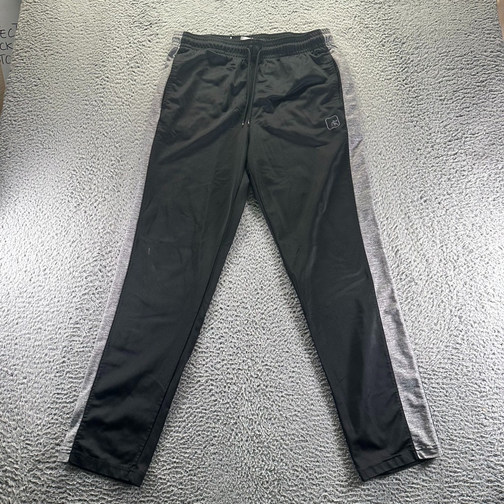 AND1 Pant Mens L Black Cotton Track Straight Leg Performance Sports Basketball
